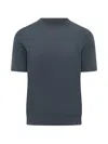 Malo Navy Blue Solid Sweaters In Blue
