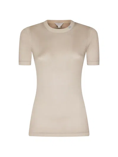 Malo Short-sleeves Cashmere Top In Neutral