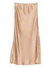 Malo Side-slit Midi Skirt In Brown