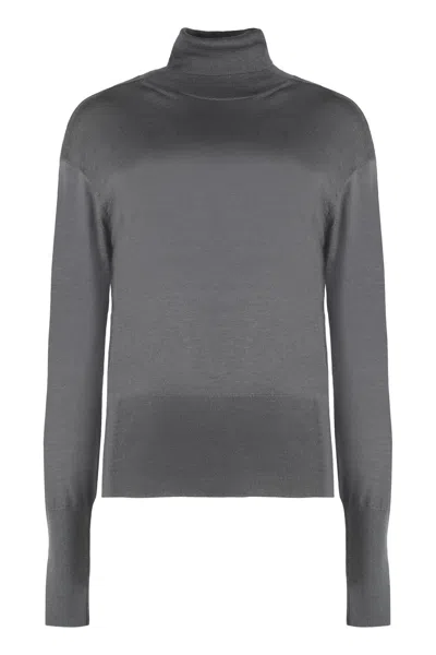 Malo Silk-cashmere Blend Pullover In Grey
