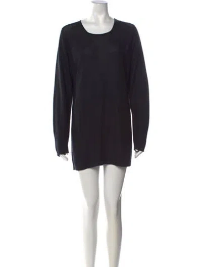 Pre-owned Malo Silk Crew Neck Sweater In Black
