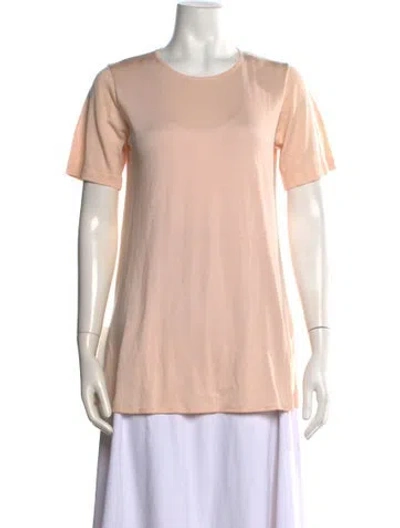 Pre-owned Malo Silk Crew Neck T-shirt In Pink
