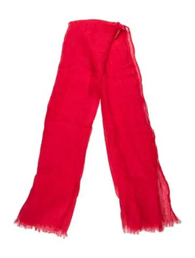 Pre-owned Malo Silk Scarf In Red