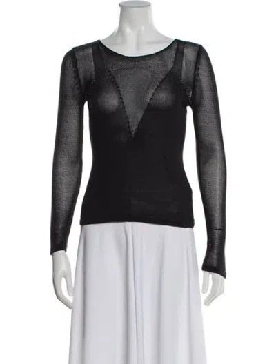 Pre-owned Malo Silk Scoop Neck Sweater In Gray
