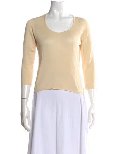 Pre-owned Malo Silk Scoop Neck Sweater In Neutral