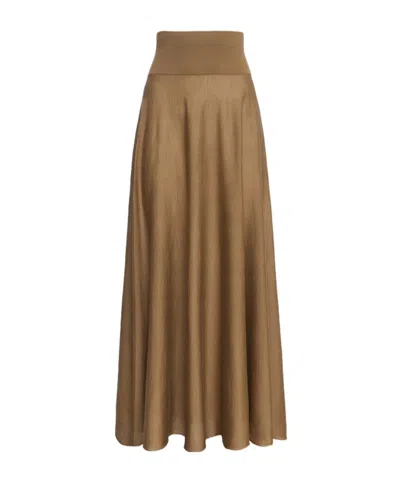 Malo Skirt In Cashmere Silk In Brown