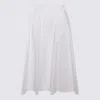 Malo A-line High Waist Midi Skirt In White
