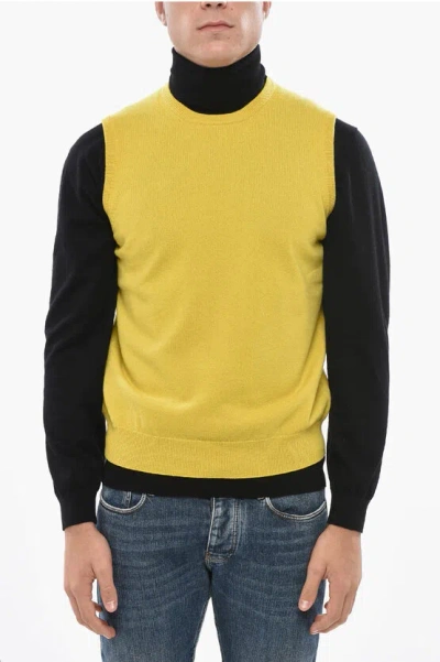 Malo Sleeveless Cashmere Crew-neck Sweater In Yellow