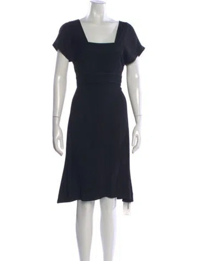 Pre-owned Malo Square Neckline Knee-length Dress In Black