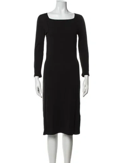 Pre-owned Malo Square Neckline Knee-length Dress In Black