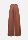 Malo Straight Trousers In Cotton, Linen And Tencel In Brown