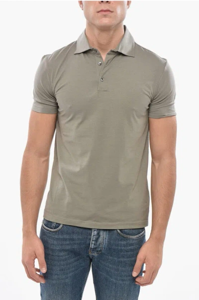 Malo Stretch Cotton Polo In Gray