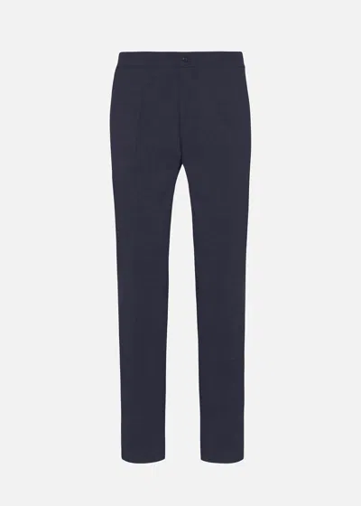 Malo Pantalone In Lana Stretch In Blue