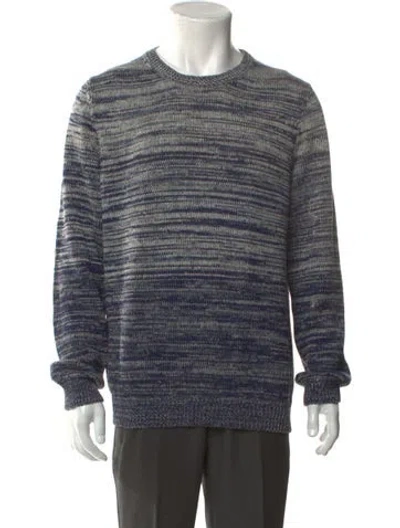 Pre-owned Malo Striped Crew Neck Pullover In Blue