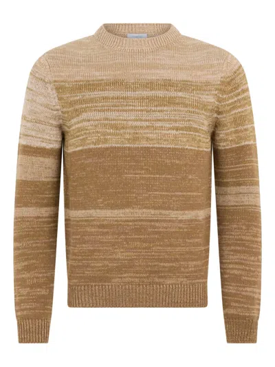 Malo Striped-pattern Sweater In Neutral