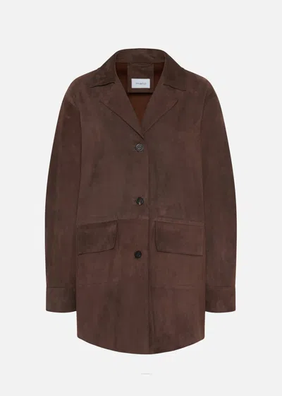 Malo Suede Shirt Jacket In Brown