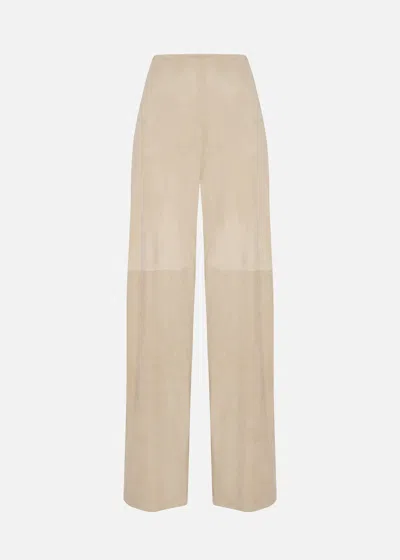 Malo Suede Trousers In Neutral