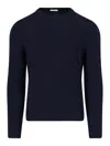 Malo Ribbed Crewneck Sweater Long Sleeves In Blue