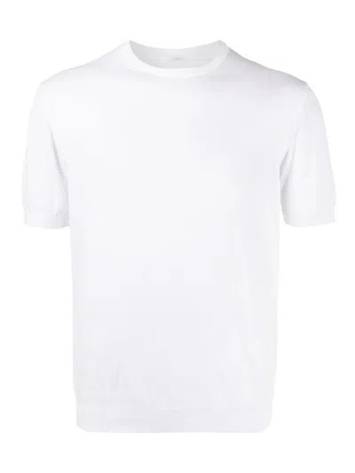 Malo Short Sleeve Crew-neck Sweater In White