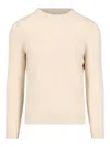 Malo Crewneck Ribbed Sweater Long Sleeves In White