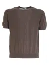 Malo Short Sleeved Sweater In Brown In Brown