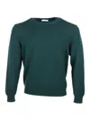 Malo Maglia Girocollo In Cashmere Mouliné In Green