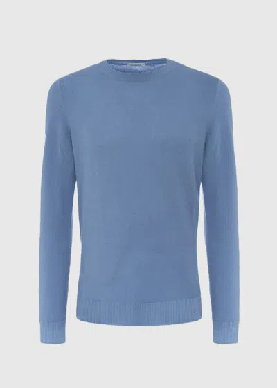 Malo Super Soft Cashmere Crewneck Sweater In Blue