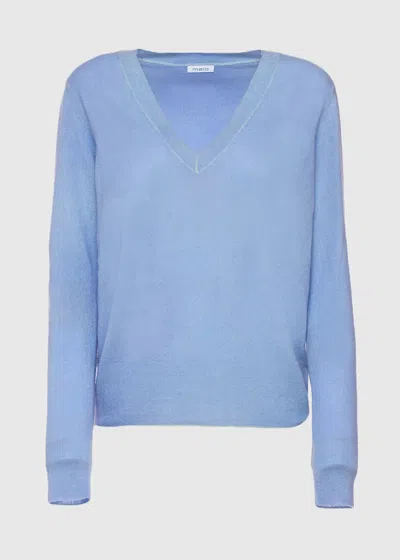 Malo Super Soft Cashmere V-neck Sweater In Blue