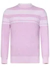 Malo Crewneck Sweater With Striped Pattern