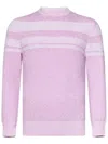 Malo Crewneck Sweater With Striped Pattern