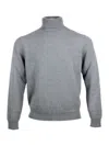 Malo Turtleneck Sweater With Ribbed Cuffs And Hem In Gray