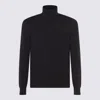 Malo Ribbed Turtleneck Sweater Long Sleeves In Black