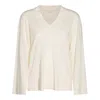 Malo Knitwear V-neck Long Sleeves Soft Texture In White