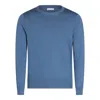 Malo Ribbed Crewneck Sweater Long Sleeves In Avion Blue