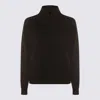 Malo Long Sleeve Knitwear Ribbed Collar In Black