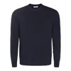 Malo Ribbed Crewneck Sweater With Long Sleeves In Blue
