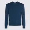 Malo Ribbed Crewneck Sweater With Long Sleeves In Blue