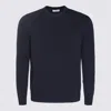 Malo Ribbed Crewneck Sweater With Long Sleeves In Blue