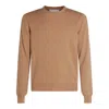 Malo Cashmere And Silk Crewneck In Brown