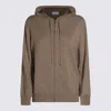 Malo Hooded Crewneck With Ribbed Cuffs In Brown
