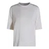 Malo Knit Crewneck Short Sleeve Plain In White