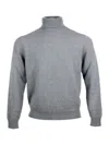 Malo Turtleneck Sweater With Ribbed Cuffs And Hem In Gray
