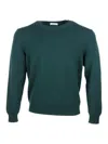 Malo Maglia Girocollo In Cashmere Mouliné In Green