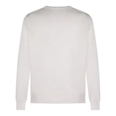 Malo Ribbed Crewneck Sweater In White