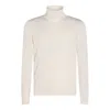 Malo Turtleneck Ribbed-hem Sweater In White