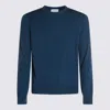 Malo Ribbed Crewneck Sweater With Long Sleeves In Blue