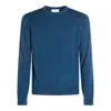 Malo Ribbed Crewneck Sweater With Long Sleeves In Metallic