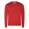 Malo Crewneck Sweater With Ribbed Cuffs And Hem In Red