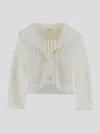 Malo Cardigan In Misto Cotone In White