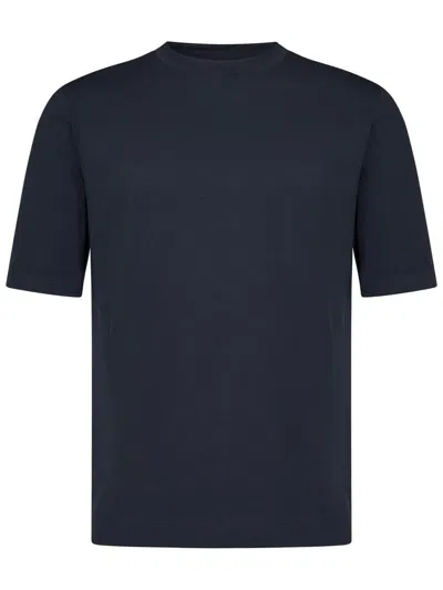 Malo Blue Crew Neck Relaxed Fit T-shirt In Black